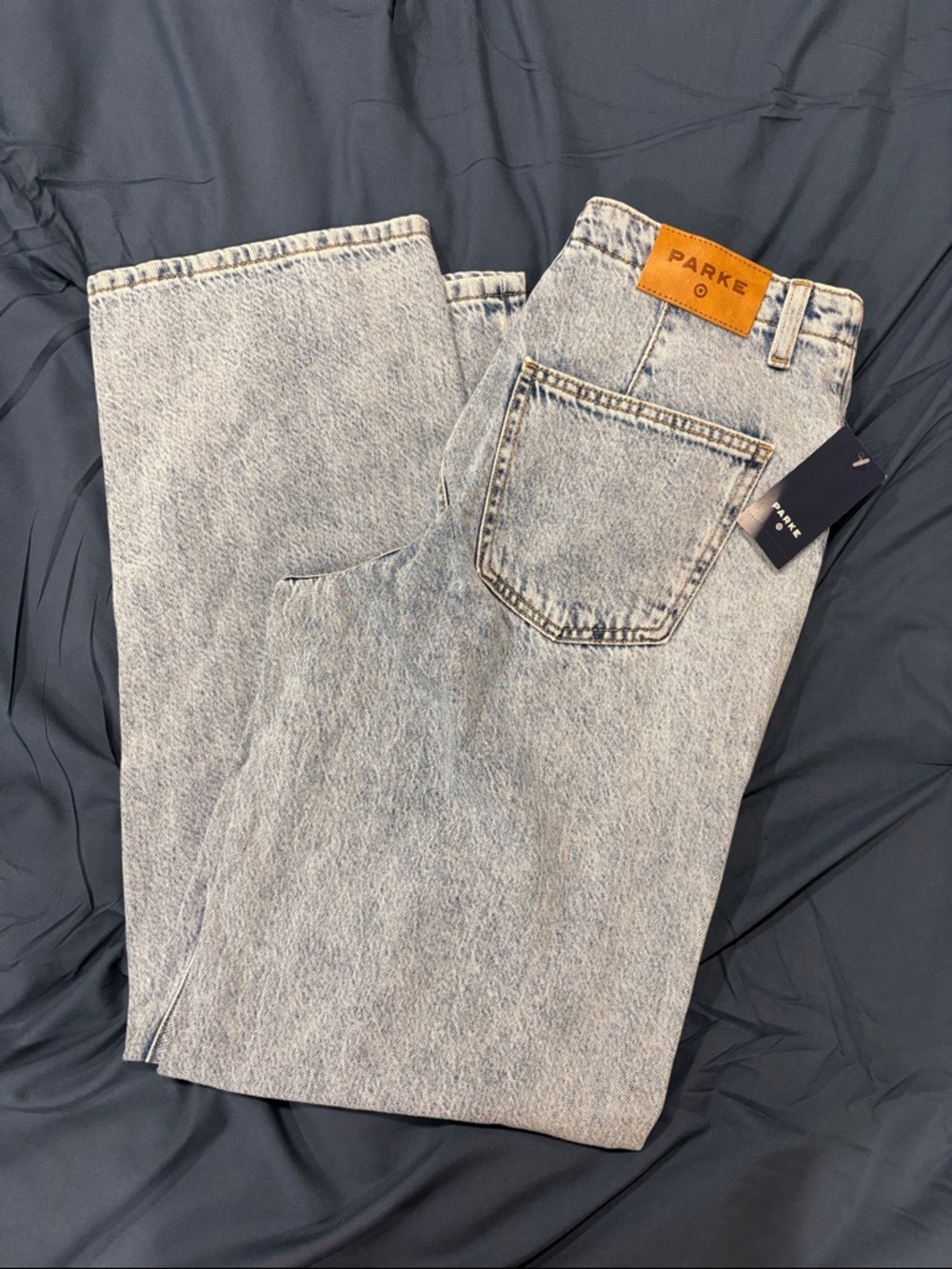 Parke x Target Midrise drawstring  baggy Jeans - Light wash